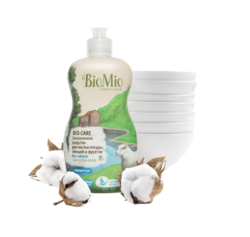 BIO-CARE Экологическое средство для мытья посуды, овощей и фруктов без запаха с экстрактом хлопка, 450 мл